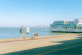 Morning Walk Real Life dog at Fishermans Wharf SF print