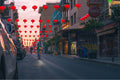 Red Strings Evening Light Chinatown lanterns SF print